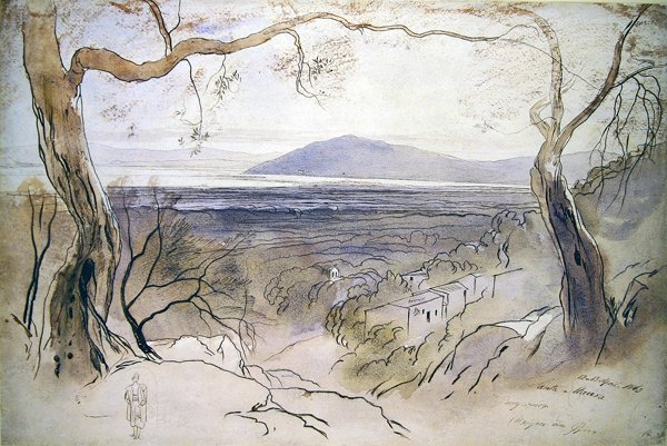 Näkymä Levkasille, Joonianmeren saarille tekijältä Edward Lear