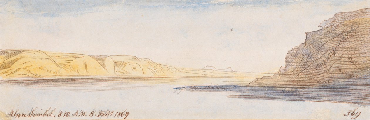 Abou Simbel; 8. helmikuuta 1867 klo 8.10 (369) tekijältä Edward Lear