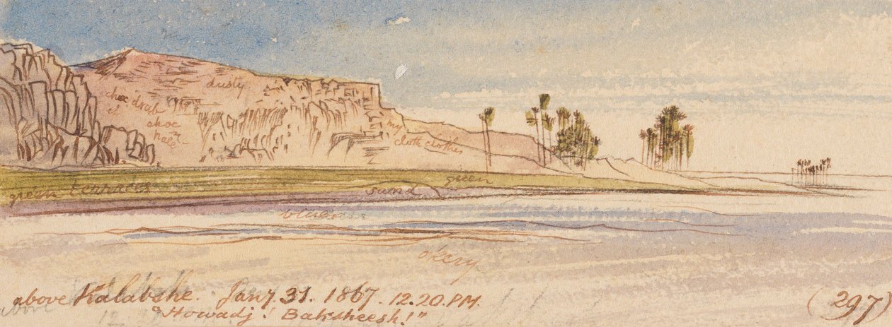 Kalabashen yläpuolella; klo 12.20, 31. tammikuuta 1867 (297) tekijältä Edward Lear