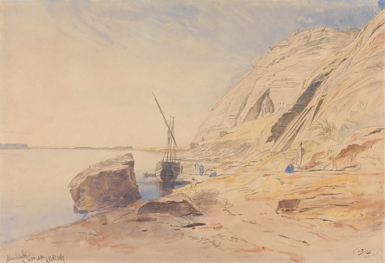 Abu Simbel, klo 11-11.30, 8. helmikuuta 1867 (374) tekijältä Edward Lear