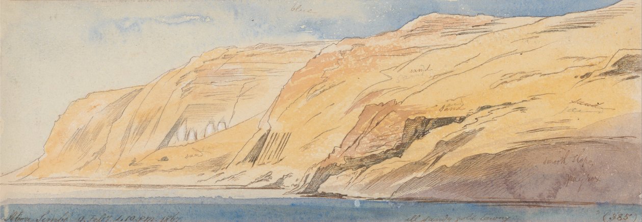 Abu Simbel, 13.10, 9. helmikuuta 1867 (385) tekijältä Edward Lear