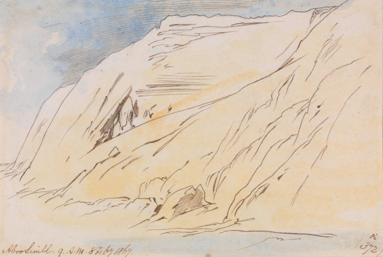 Abu Simbel, klo 9.00, 8. helmikuuta 1867 (372A) (372A) tekijältä Edward Lear