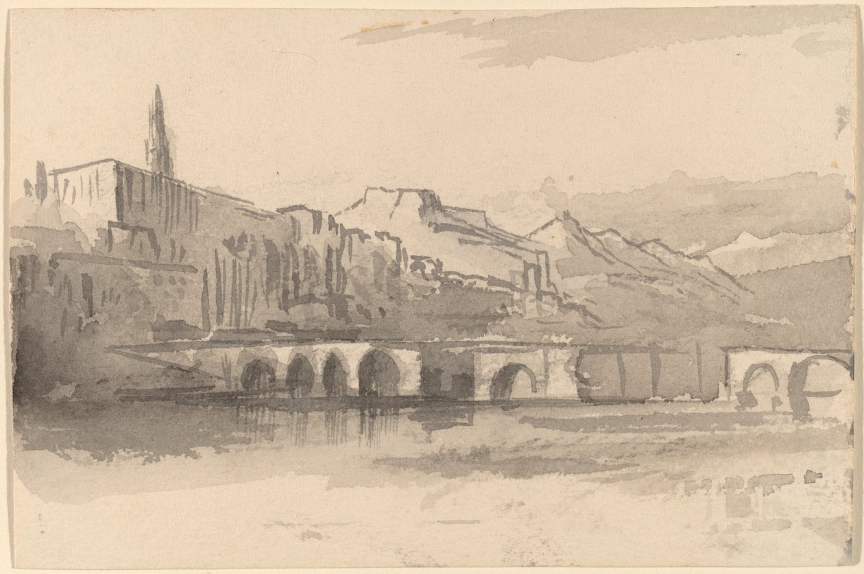 Silta ja vuoret kaukana (Ventimiglia) tekijältä Edward Lear