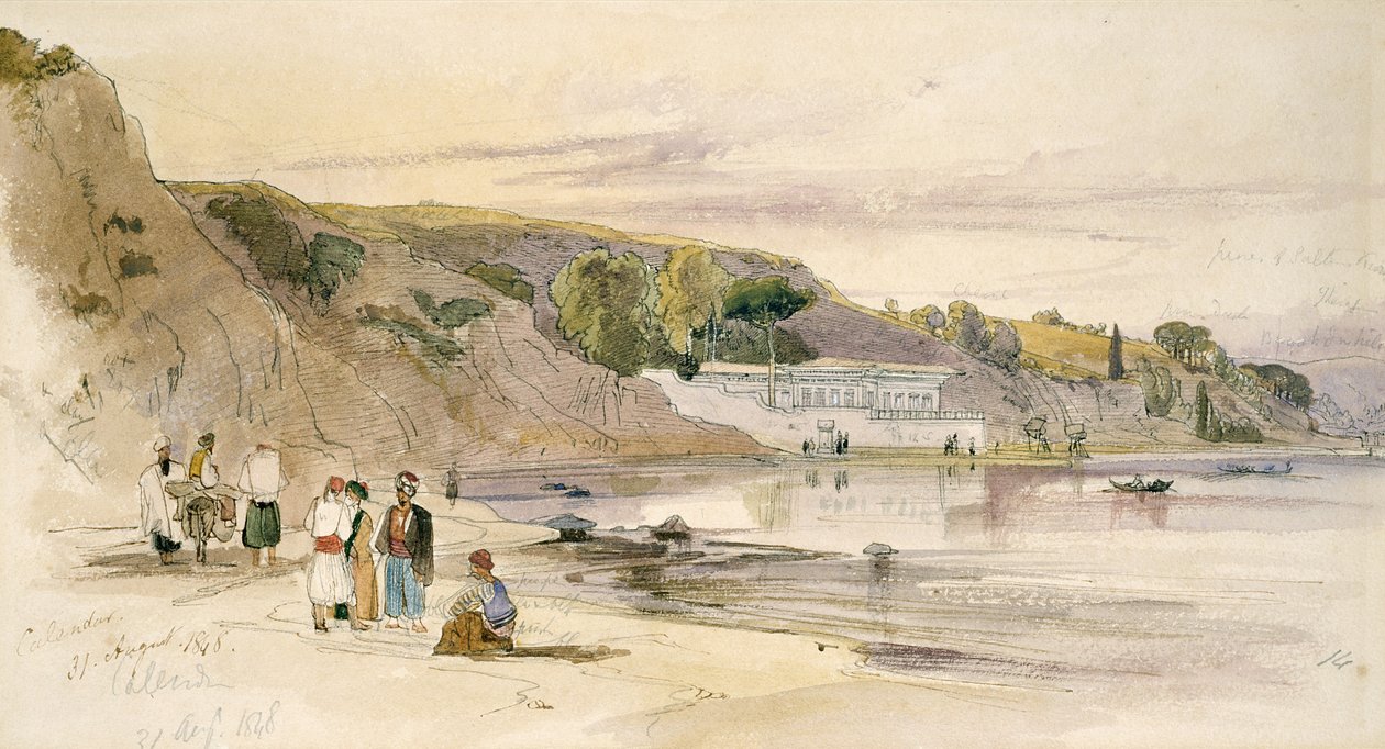 Kalenteri, 1848 (kynä & muste ja wc paperilla) tekijältä Edward Lear