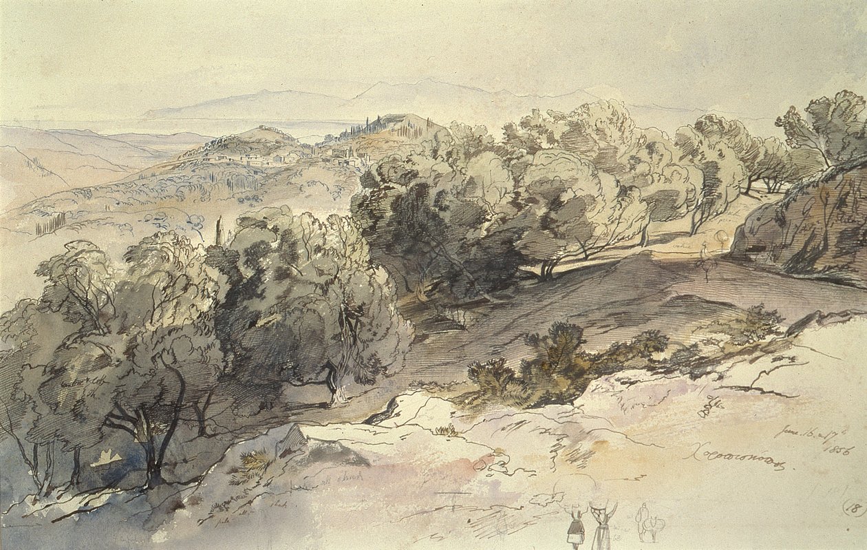 Huonekalut ja erilaiset esineet 1100- ja 1300-luvuilta tekijältä Edward Lear