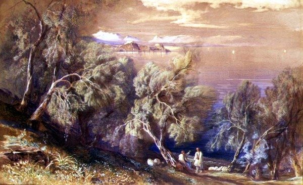 Korfu Analipsisin kylän ylhäältä tekijältä Edward Lear