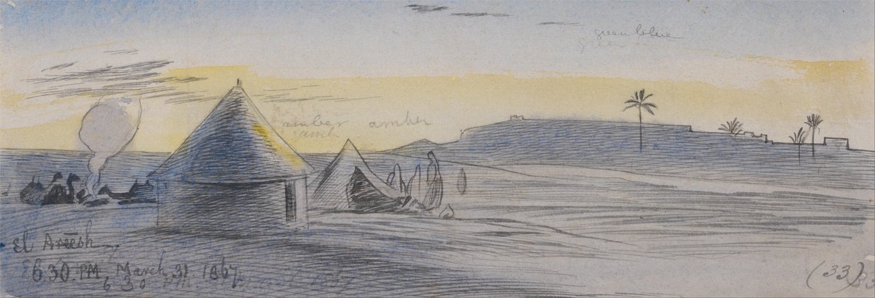 El Areesh, 18.30, 31. maaliskuuta 1867 (33) tekijältä Edward Lear