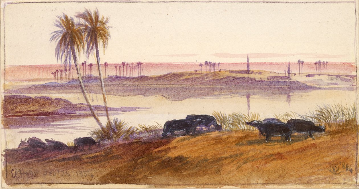 El Hon, Egypti, 1884 tekijältä Edward Lear