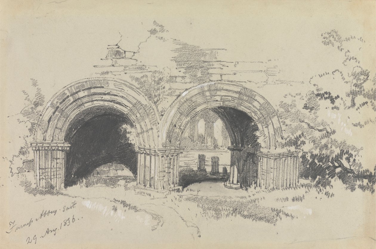 Furness Abbey East, 29. elokuuta 1836 tekijältä Edward Lear