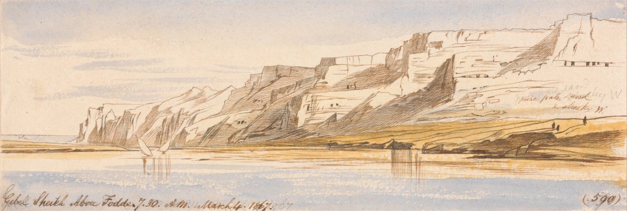 Gebel Sheikh Abu Fodde, klo 7.30, 4. maaliskuuta 1867 (590) tekijältä Edward Lear