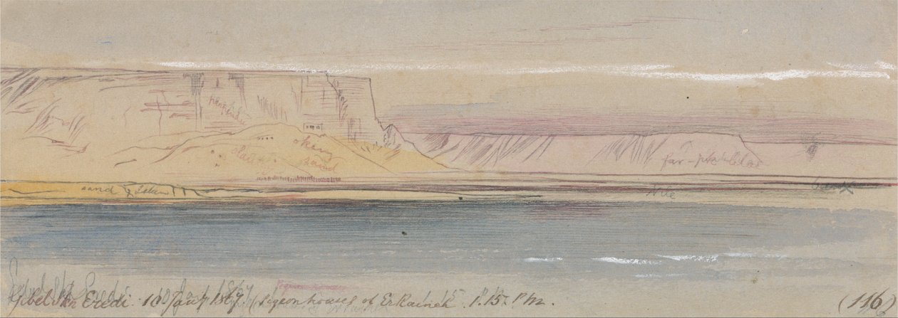 Gebel Sheikh Eredi, (Er Rainehin kyyhkyläiskoti) tekijältä Edward Lear
