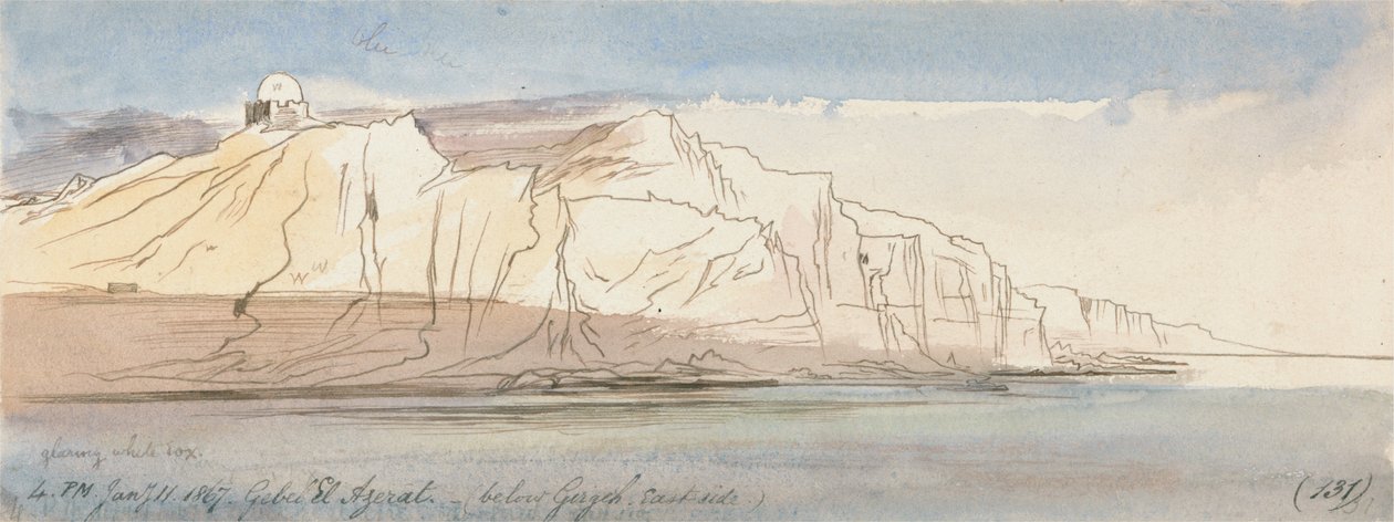 Gebel el Azerat (Girgehin alapuolella, itäpuolella) tekijältä Edward Lear