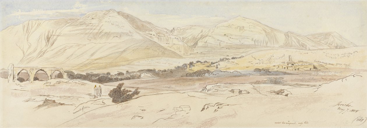 Jeriko, 7. toukokuuta 1858 (157), 1858 (wc ja kynä ja muste paperille) tekijältä Edward Lear