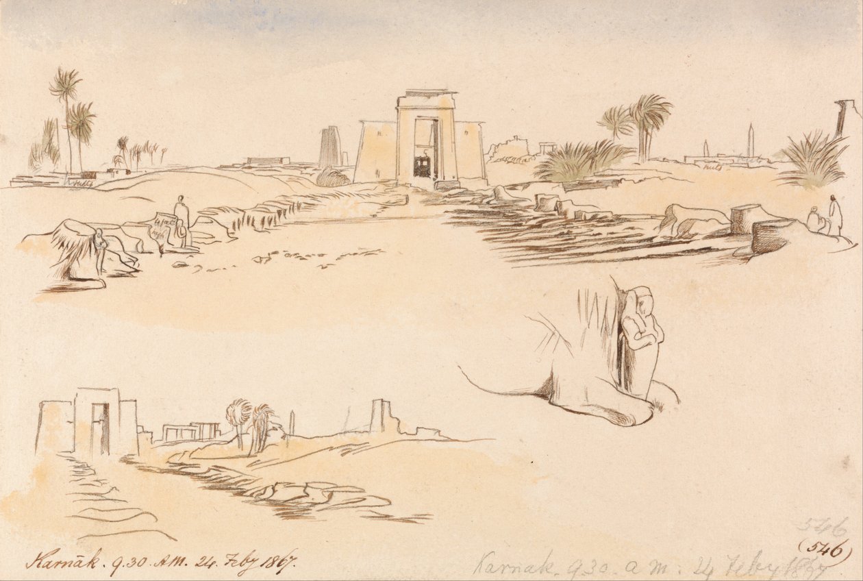 Karnak, klo 9.30, 24. helmikuuta 1867 (546) tekijältä Edward Lear