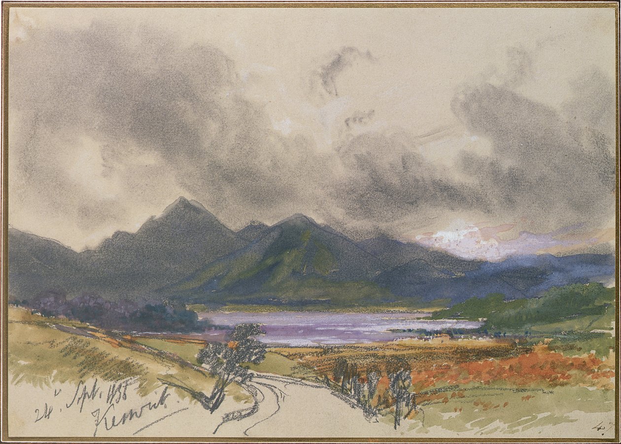 Keswick, 24. syyskuuta 1836 (kynä ja wc valkoisella paperilla) tekijältä Edward Lear