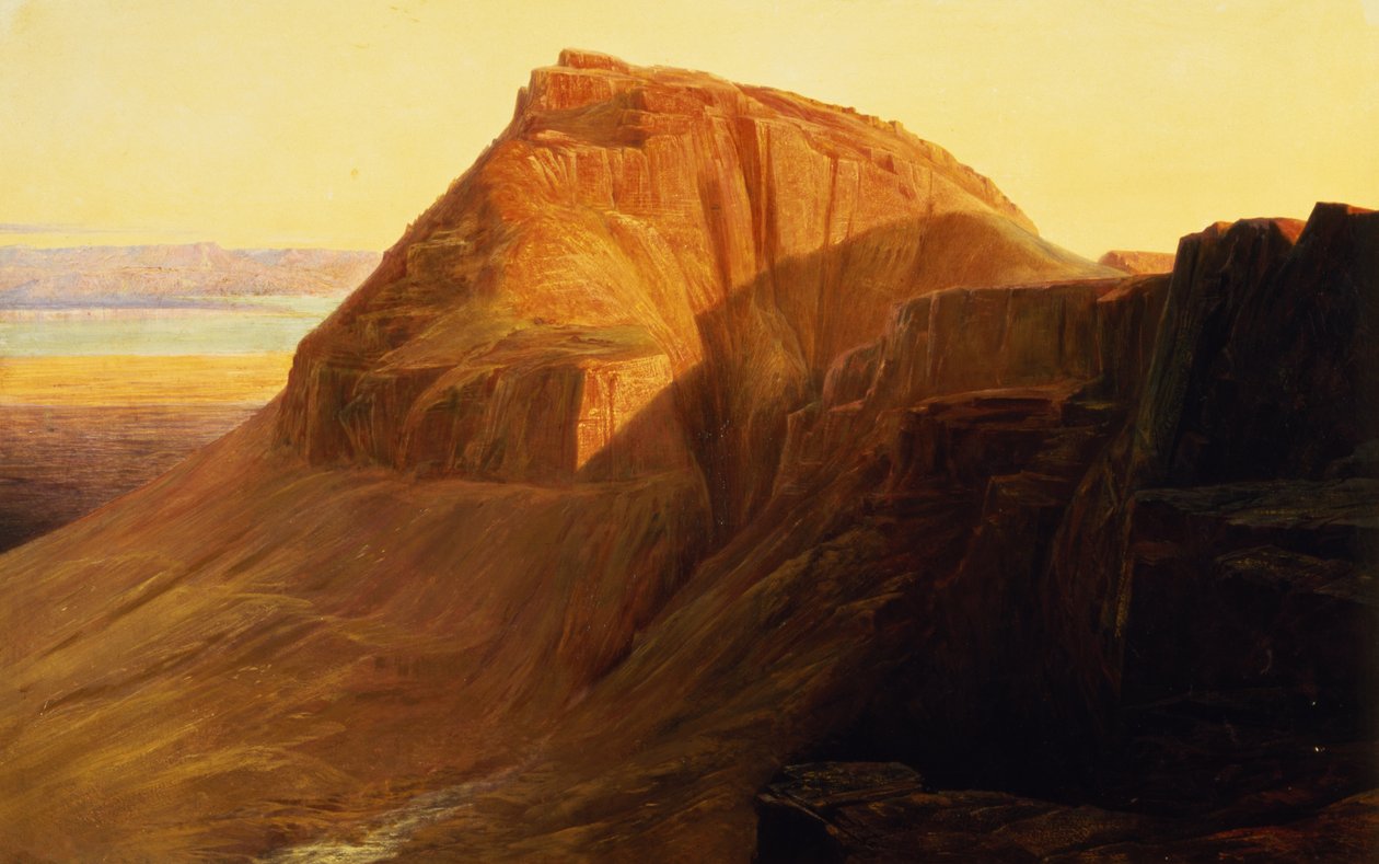 Masada tai Sebbeh Kuolleella merellä, 1858 tekijältä Edward Lear