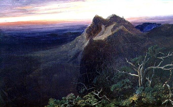 Morn Broaded on the Borders of Darkness (öljy kankaalle) tekijältä Edward Lear