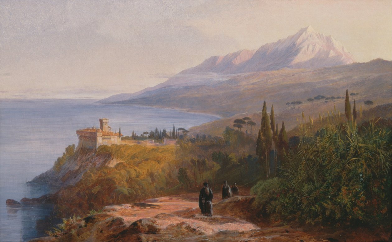 Athos-vuori ja Stavronikétesin luostari tekijältä Edward Lear