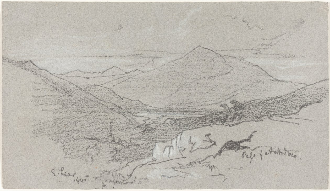 Vuoristonäkymä Antrodocosta tekijältä Edward Lear