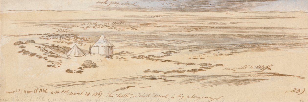 Beer El Abtin lähellä, klo 16.30, 28. maaliskuuta 1867 (23) tekijältä Edward Lear