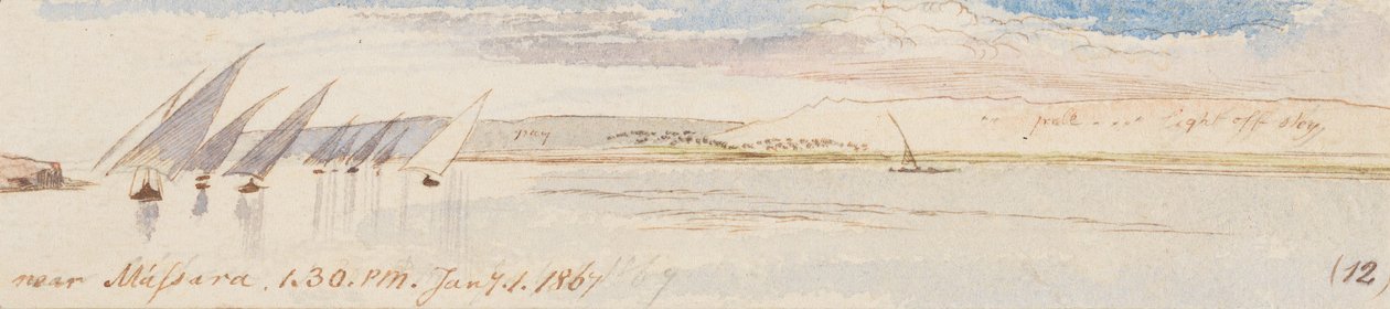 Massaran lähellä; klo 13.30, 1. tammikuuta 1867 (12) tekijältä Edward Lear