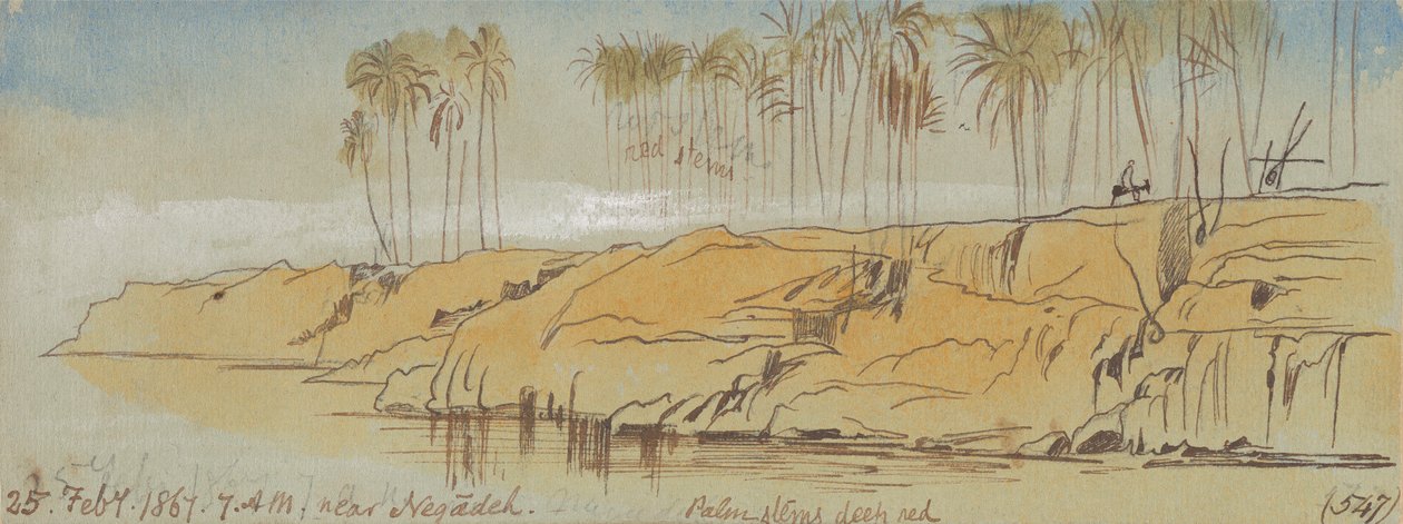 Lähellä Negadehia. 7.00, 25. helmikuuta 1867 (547) tekijältä Edward Lear