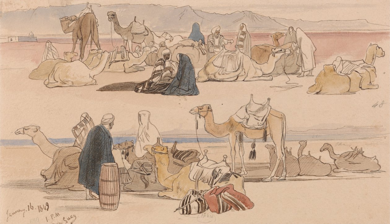 Suezin lähellä, klo 13.00, 16. tammikuuta 1849 (48) tekijältä Edward Lear