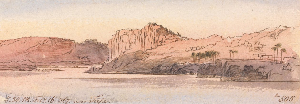 Tafan lähellä, 17:50, 16. helmikuuta 1867 (505A) tekijältä Edward Lear