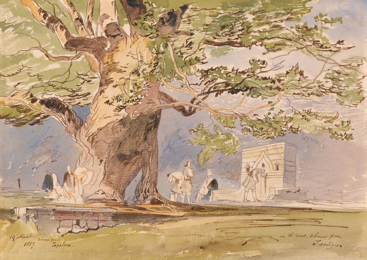 Matkalla, kaksi tuntia Tepelenestä, 19. huhtikuuta 1857. tekijältä Edward Lear