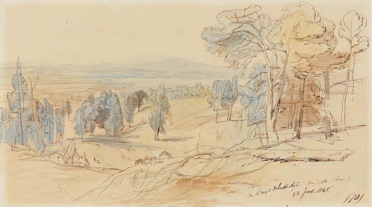 Matkalla Achmet Agaan Castellasta ja Chalcisista, Kreikasta, 23. kesäkuuta 1848 tekijältä Edward Lear
