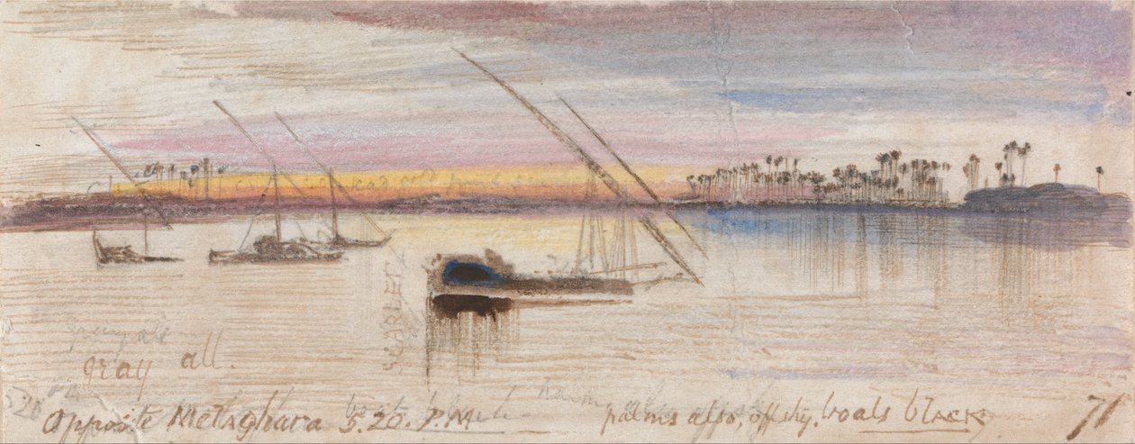 Vastapäätä Melaghara, 17:20 PM tekijältä Edward Lear