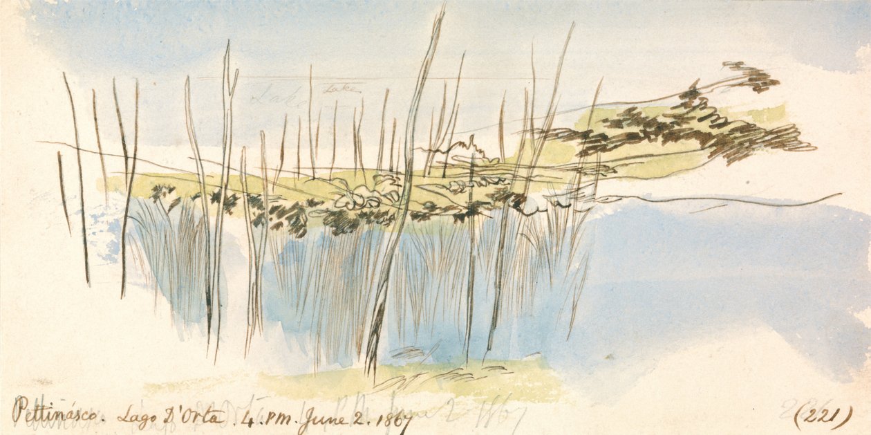Pettenasco, Ortajärvi, klo 16.00, 2. kesäkuuta 1867 (221) tekijältä Edward Lear
