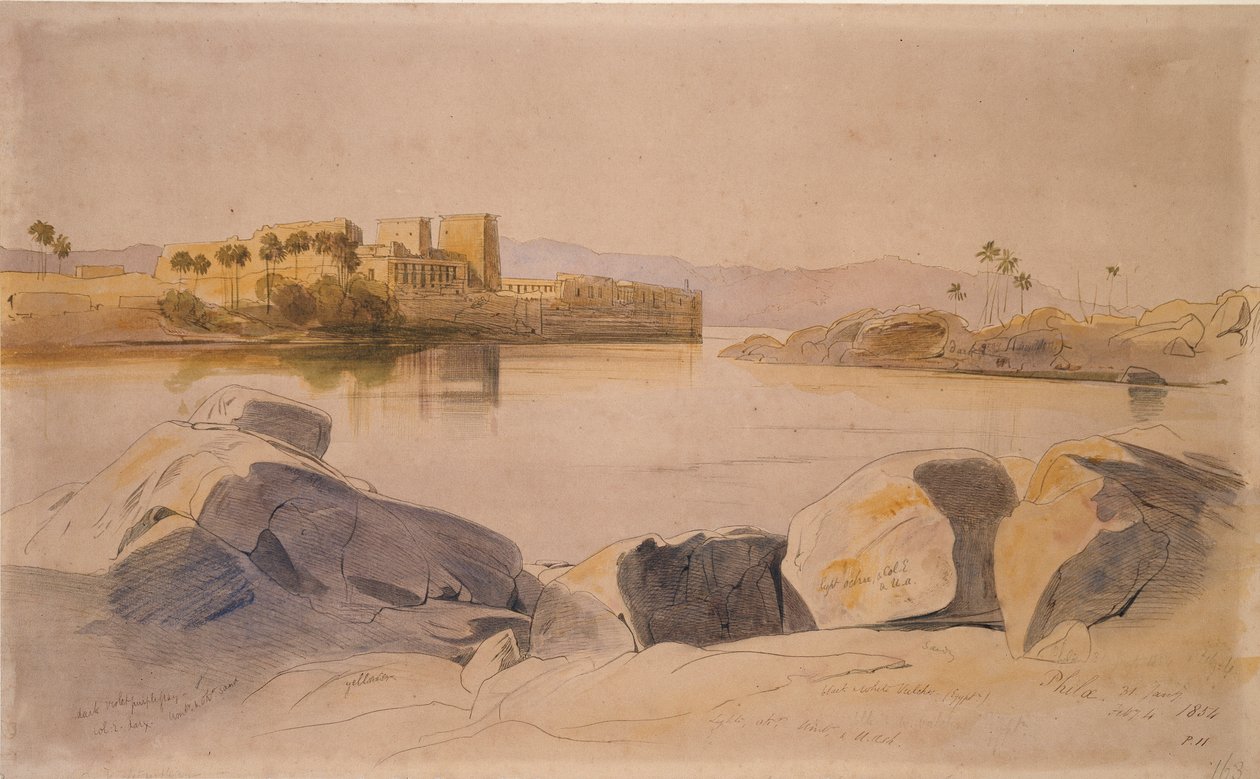 Philae, Egypti, 1854 tekijältä Edward Lear