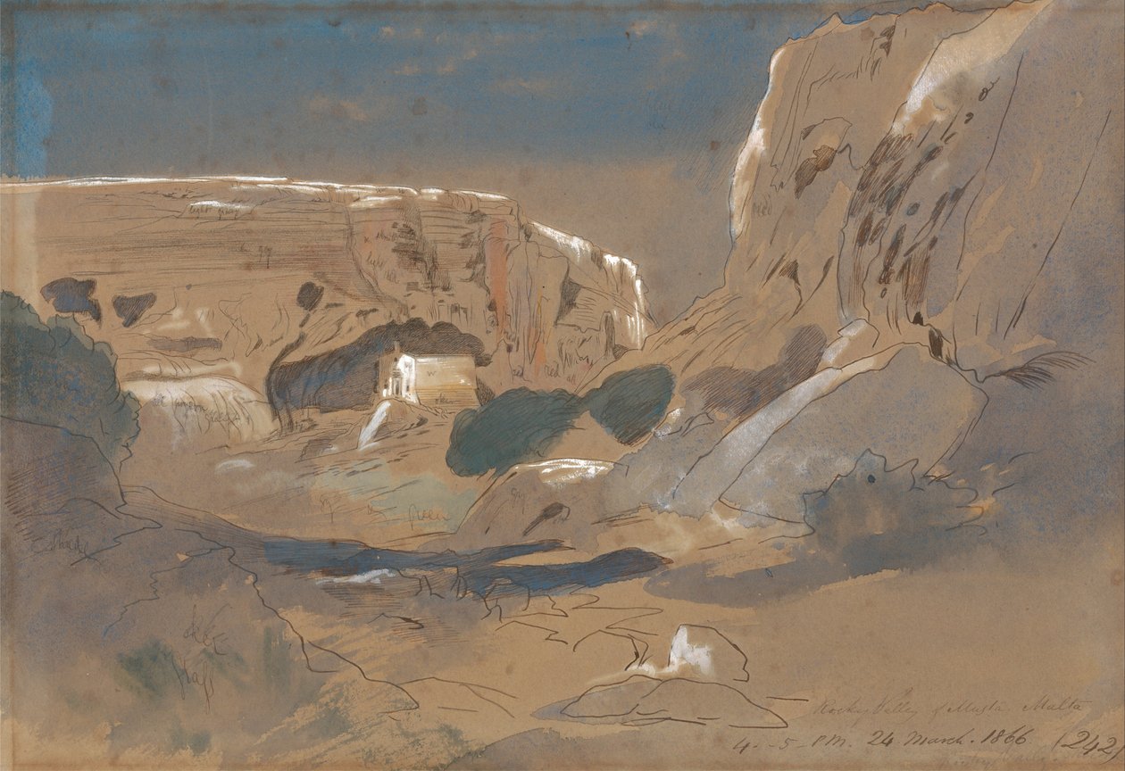 Mosta Rocky Valley, Malta tekijältä Edward Lear