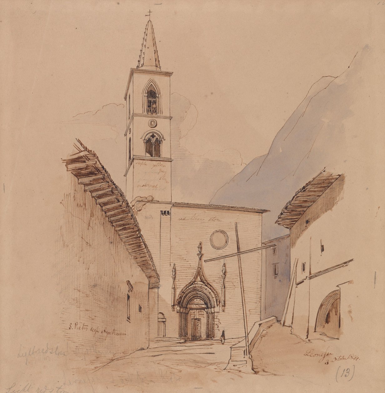 S. Pietro Degli Agostiniani. Leonessa. tekijältä Edward Lear