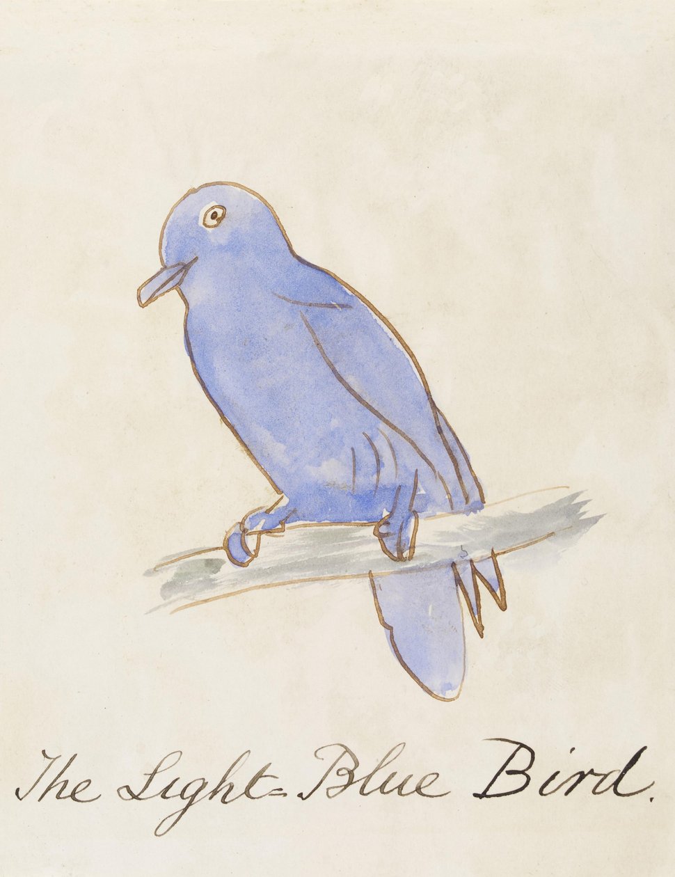 Vaaleansininen lintu, elokuvasta "Sixteen Drawings of Comic Birds" tekijältä Edward Lear