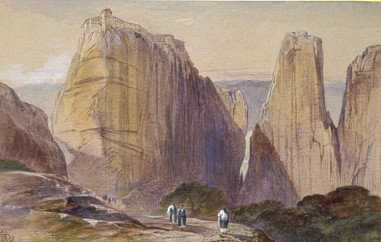 Meteoran luostari, 1800-luku tekijältä Edward Lear