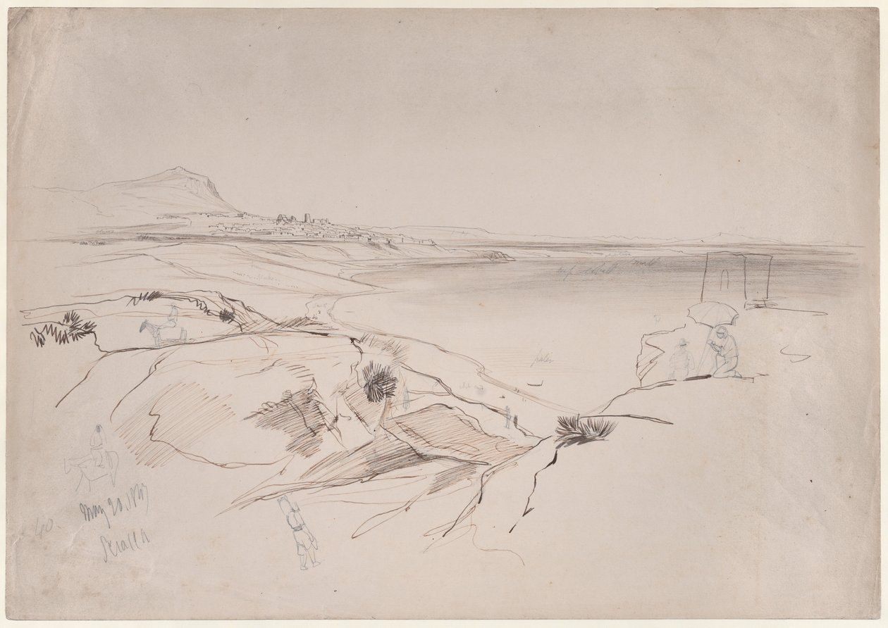 Näkymä Sciaccasta, Sisilia tekijältä Edward Lear