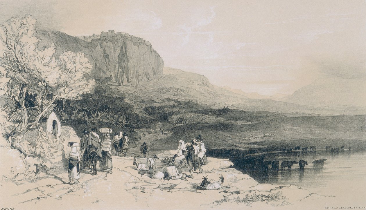 Näkymät Roomassa ja sen ympäristössä: näkymä Norballe tekijältä Edward Lear
