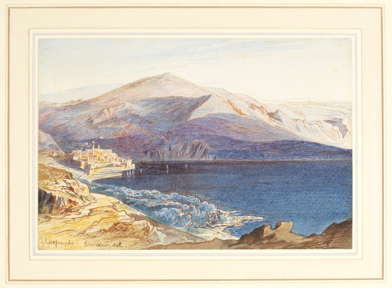 Villefranche-sur-Mer, 1800-luku tekijältä Edward Lear