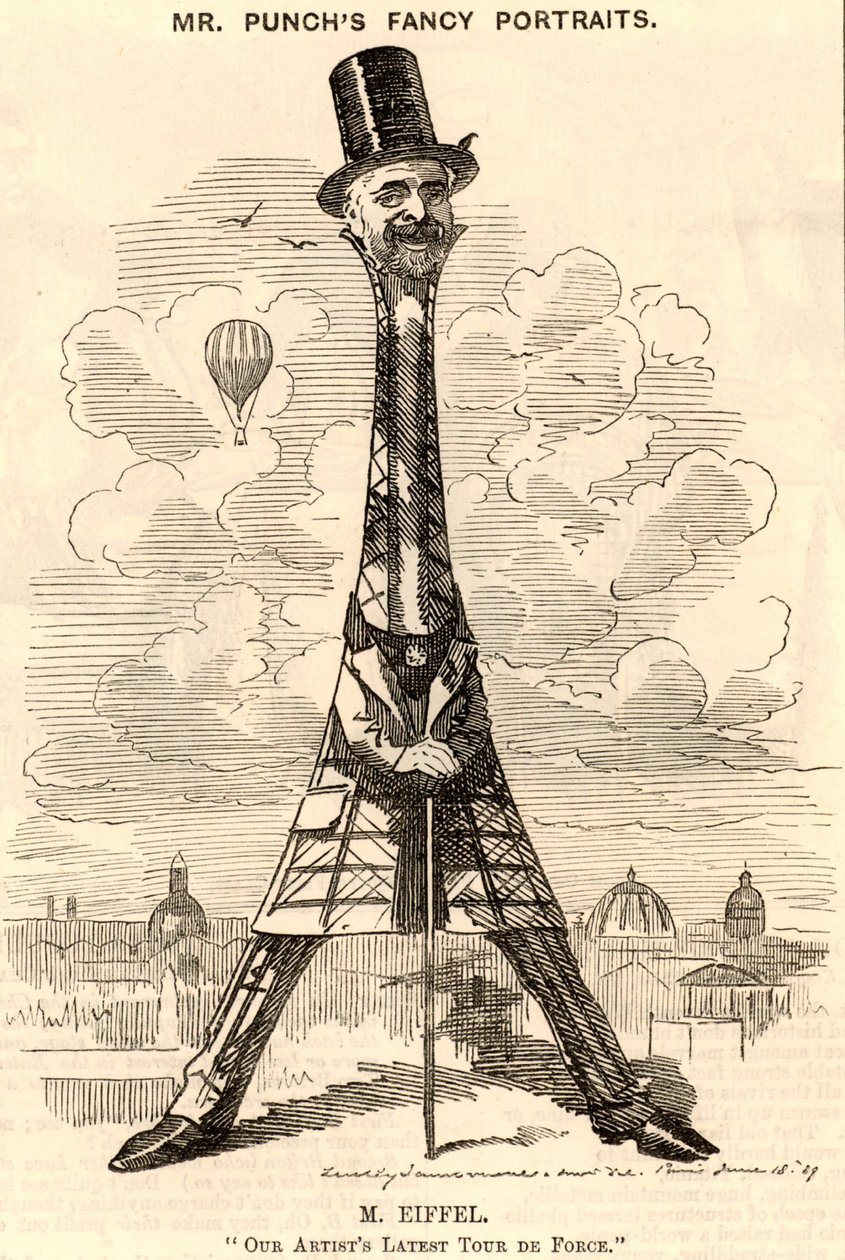 ""(Alexandre) Gustave Eiffel (1832-1923) ranskalainen rakennusinsinööri tekijältä Edward Linley Sambourne