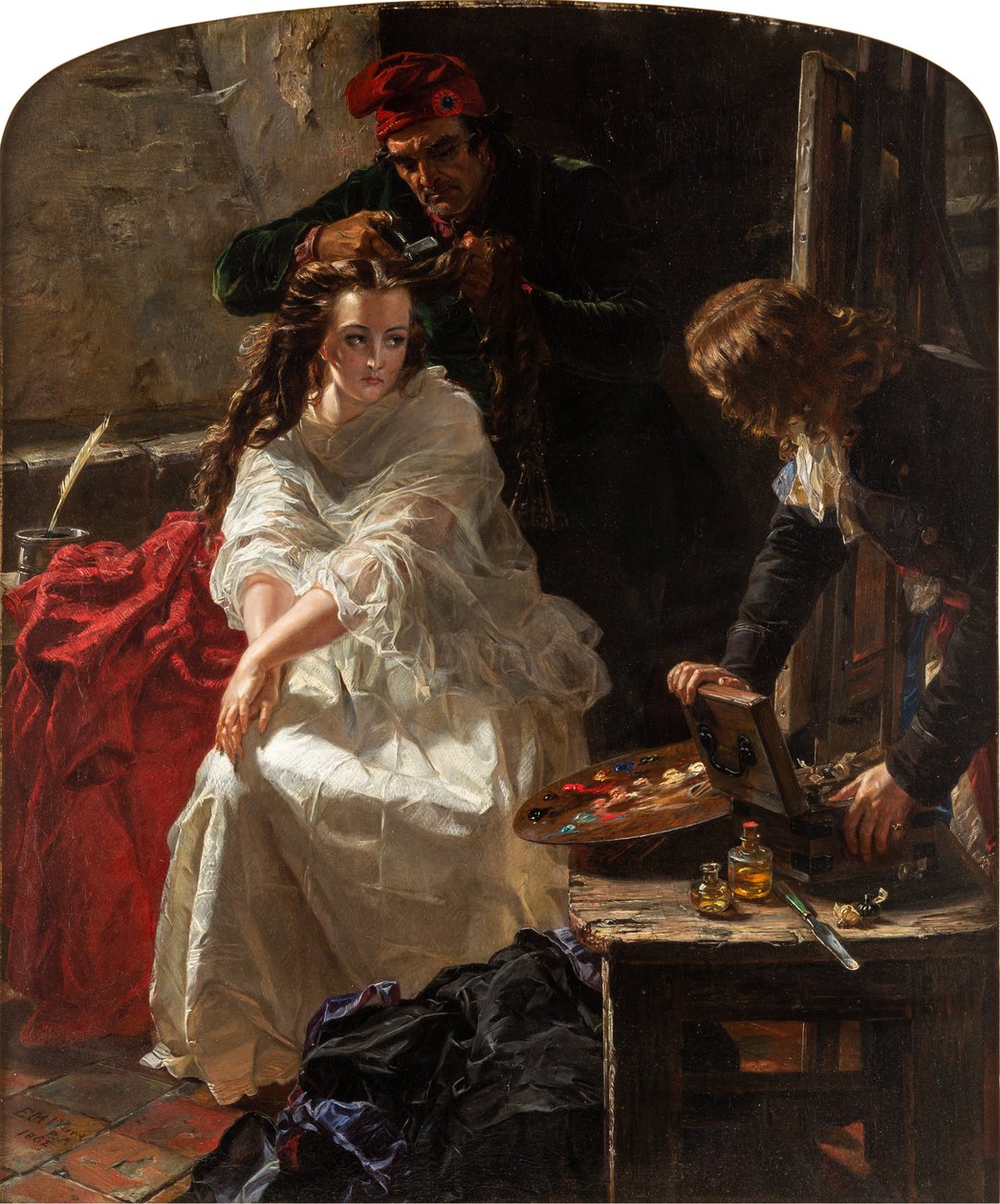 Charlotte Corday Conciergerien vankilassa, 1862. tekijältä Edward Matthew Ward