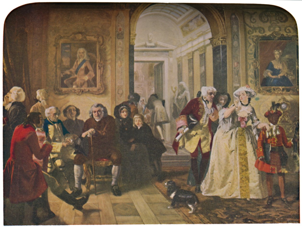 Tohtori Johnson Lord Chesterfieldin esihuoneessa, Odotan yleisöä, 1748, 1845, c1950. tekijältä Edward Matthew Ward