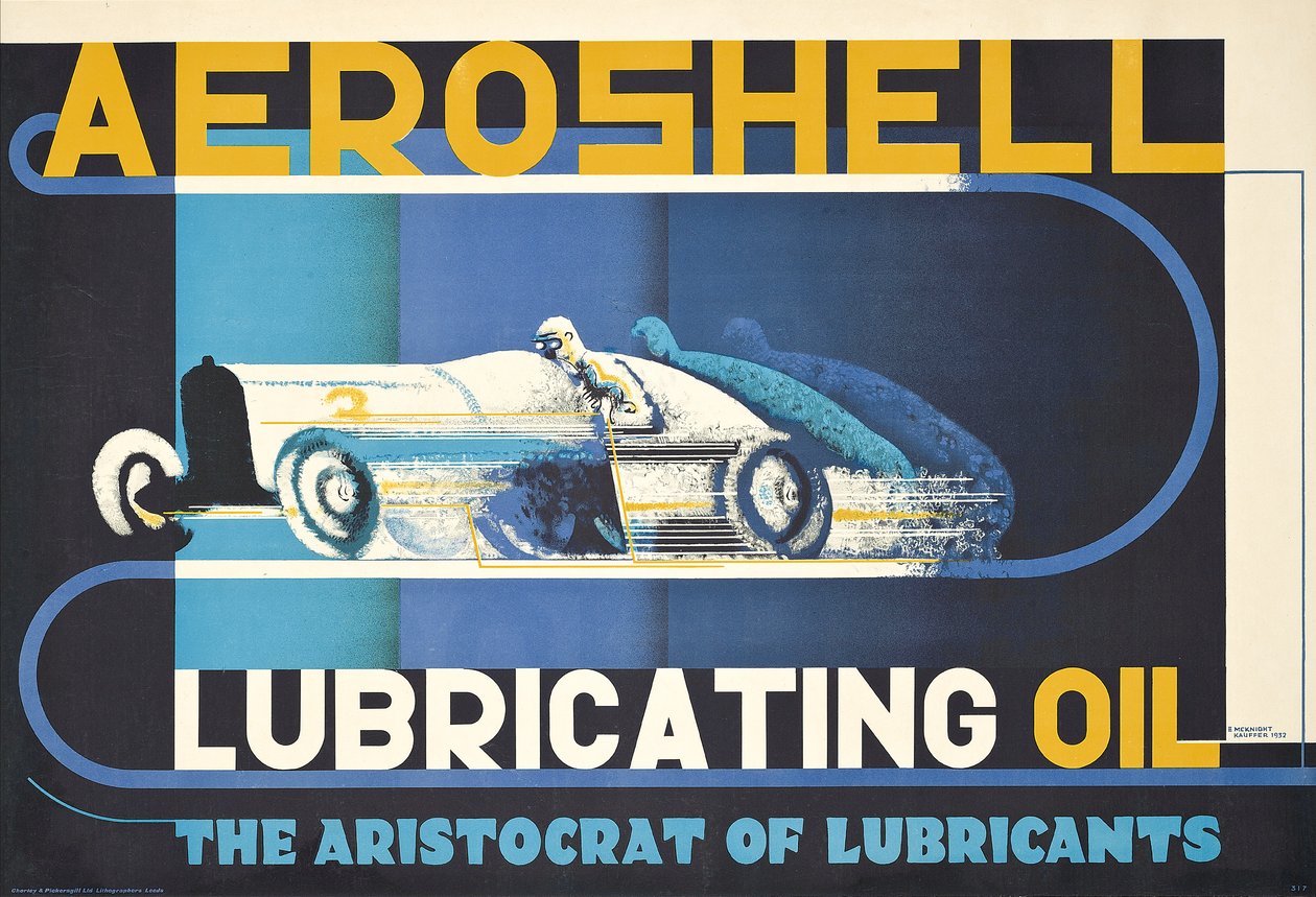 Aeroshell-voiteluöljyä mainostava juliste tekijältä Edward McKnight Kauffer