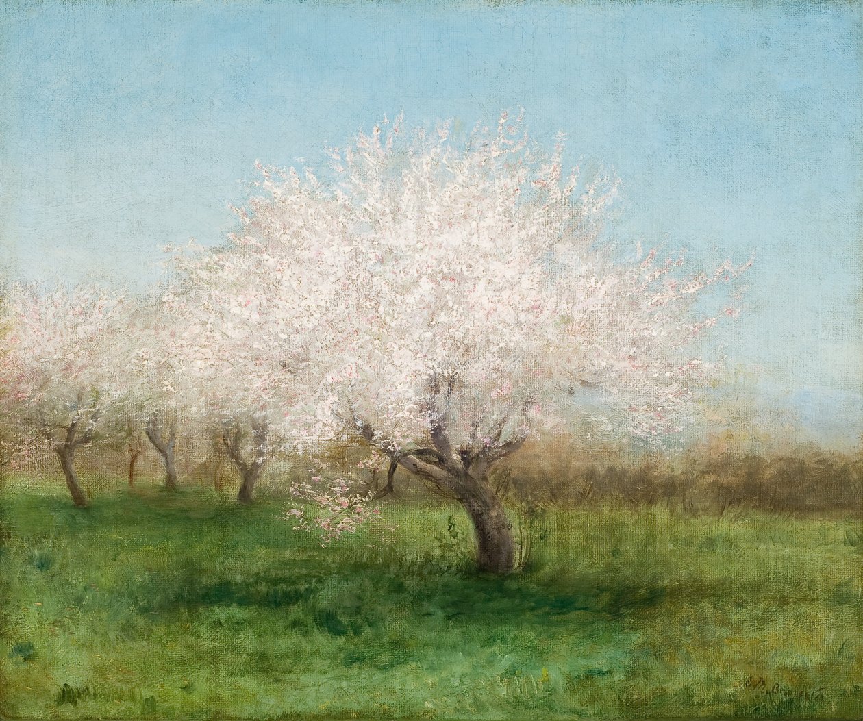 Omenapuita niityllä 1890 (Öljy kankaalle) tekijältä Edward Mitchell Bannister