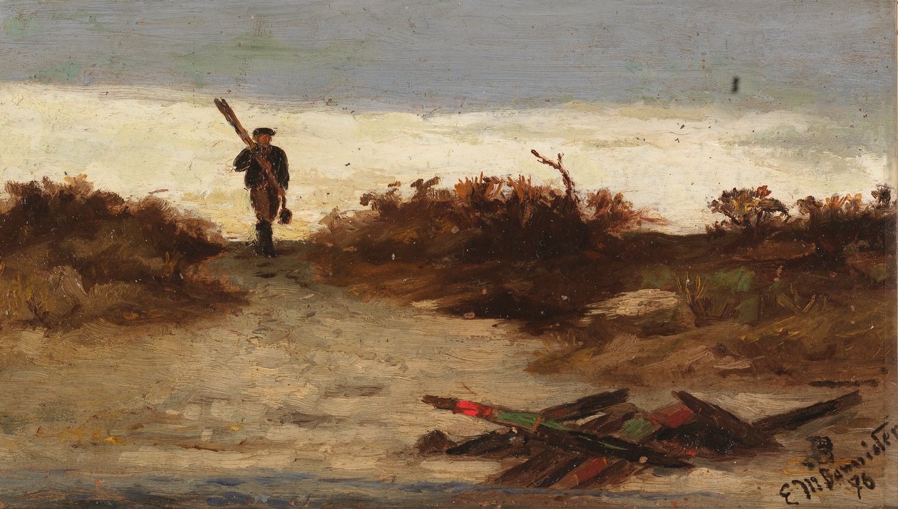 Fisherman by Water, 1886. tekijältä Edward Mitchell Bannister