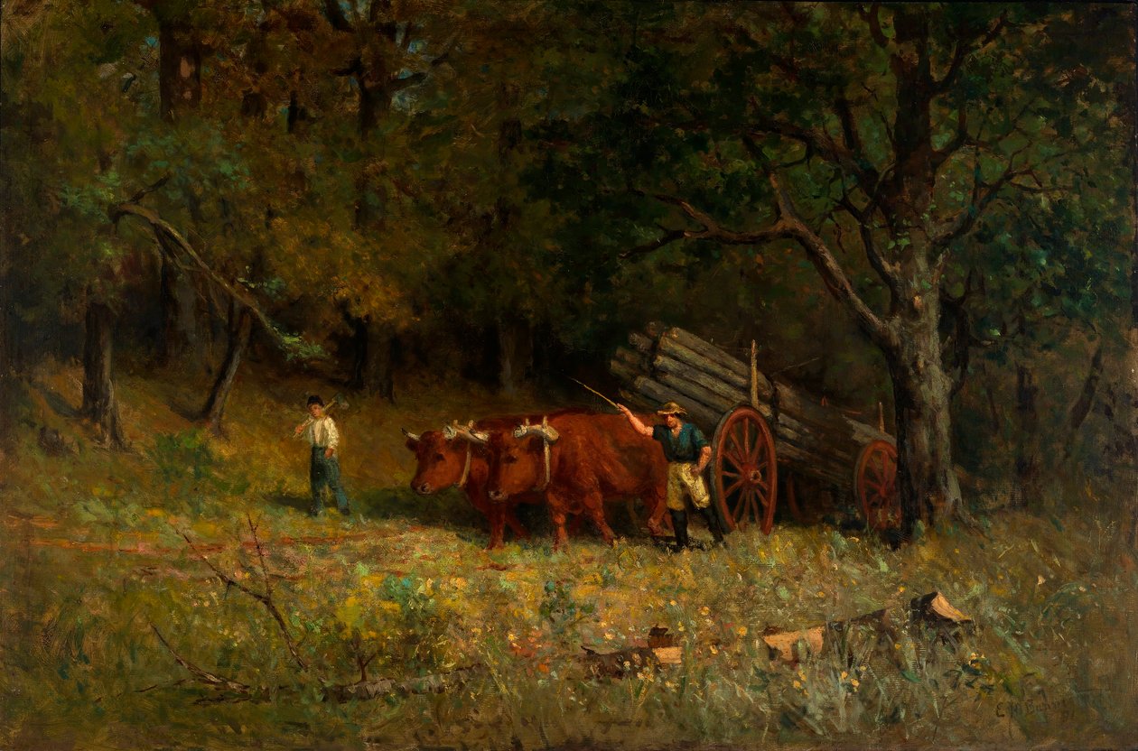 Nimetön (poika ja mies härkien kanssa) tekijältä Edward Mitchell Bannister