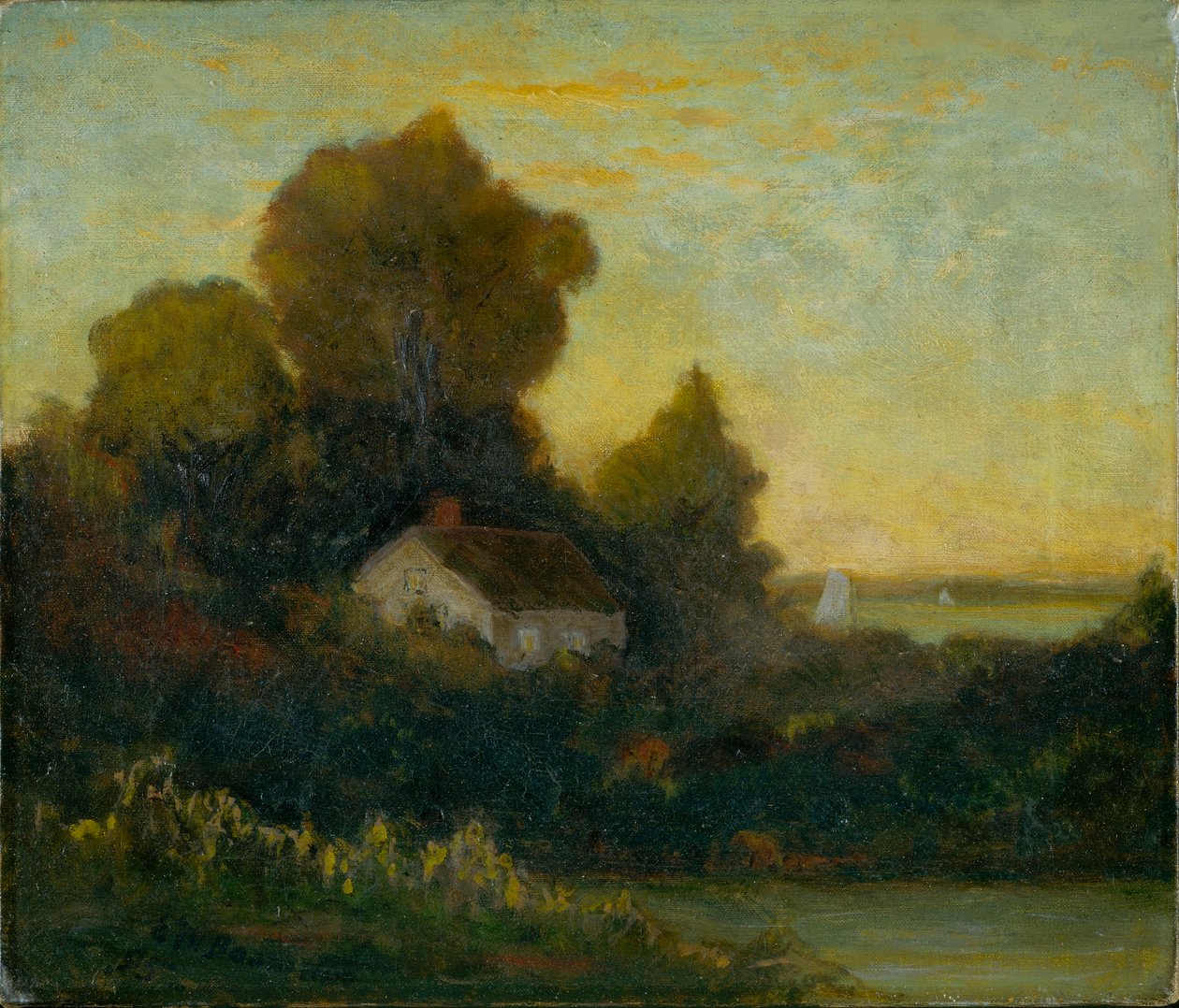 Nimetön (talo metsässä lähellä järveä) tekijältä Edward Mitchell Bannister