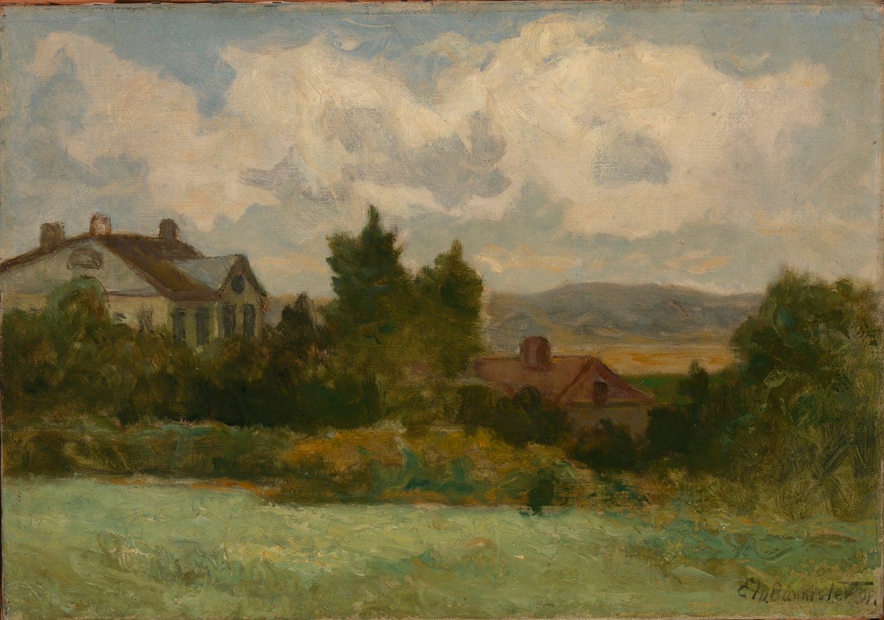 Nimetön (taloja ja puita) tekijältä Edward Mitchell Bannister