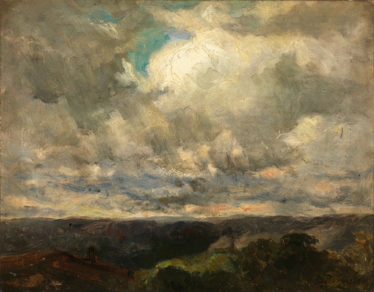 Nimetön (maisema, pilvinen taivas) tekijältä Edward Mitchell Bannister
